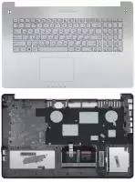 Клавиатура для ноутбука Asus N750, серебристая топ-панель
