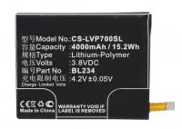 Аккумулятор (батарея) CS-LVP700SL, BL234 для телефона Lenovo P70T, 3.8В, 4000мАч, 15.20Wh