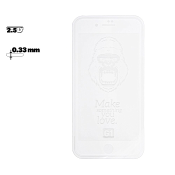 Защитное стекло Hoco Flash Attach Full Screen Silk Glass для телефона Apple iPhone 7 Plus, 8 Plus (G1) рамка, белое