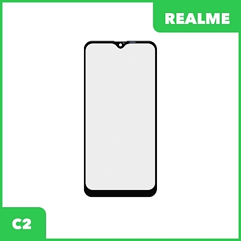 Стекло + OCA пленка для переклейки Realme C2, черный