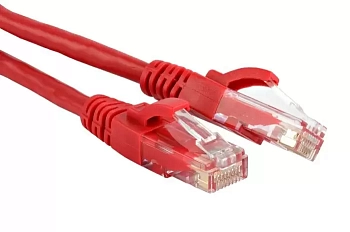 Патч-корд RJ45 - RJ45, 4 пары, UTP, категория 5е, 10 м, красный, LSZH, LANMASTER, LAN-PC45/U5E-10-RD