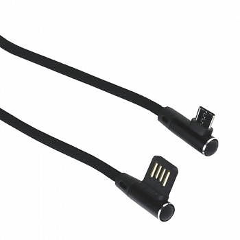 USB кабель "LP" Type-C оплетка Т-порт 1м. (черный/европакет)