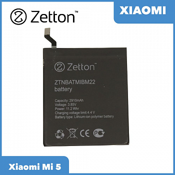 Аккумулятор (батарея) Zetton ZTNBATMi BM22 для телефона Xiaomi Mi 5, 2910мАч