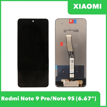 LCD дисплей для Xiaomi Redmi Note 9 Pro, Note 9S в сборе с тачскрином (черный) 100% оригинал