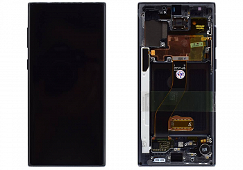 Дисплей Samsung N970F/DS (Note 10) ориг LCD в рамке (черный) Dynamic AMOLED