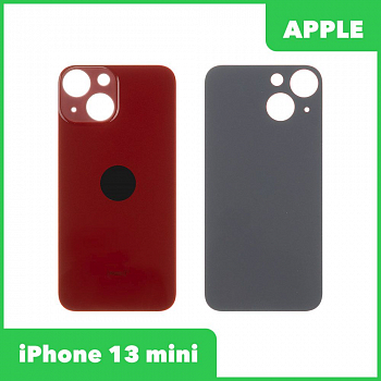 Задняя крышка для iPhone 13 mini с логотипом (красный)