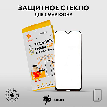 Защитное стекло 20D для телефона Xiaomi Redmi 8A, Redmi 8, Full Glue ZeepDeep 20D, черное