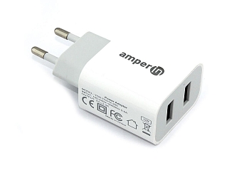 Блок питания (сетевой адаптер) Amperin 5V/2.4A 2USB (YDS-TC012-200) white