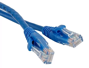 Патч-корд RJ45 - RJ45, 4 пары, UTP, категория 5е, 1 м, синий, LSZH, LANMASTER, LAN-PC45/U5E-1.0-BL