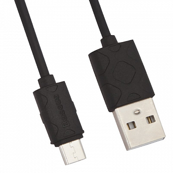 USB кабель Baseus Yaven Lightning Cable CAMUN-01 Micro USB 1M круглый пластиковые разьемы (черный)