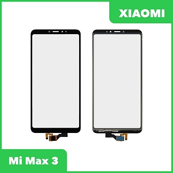 Сенсорное стекло (тачскрин) для Xiaomi Mi Max 3, черный
