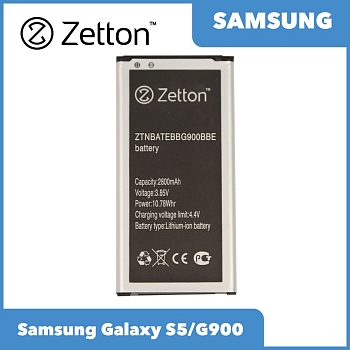 Аккумулятор (батарея) Zetton для телефона Samsung Galaxy S5, G900 2800 mAh, Li-Ion аналог EB-BG900BBE