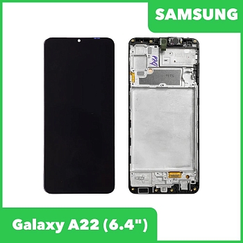 Дисплей для Samsung Galaxy A22 SM-A225 в сборе GH82-25944A в рамке (черный) 100% оригинал