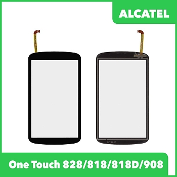 Сенсорное стекло (тачскрин) для Alcatel One Touch 828, 818, 818D, 908, черный