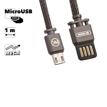 USB кабель WK MASTER WDC-030 MicroUSB, черный
