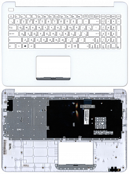 Клавиатура для ноутбука Asus E502NA белая, Топкейс