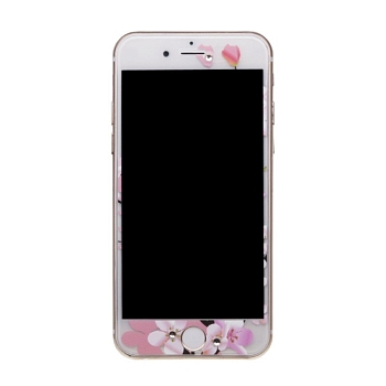 Защитное стекло с рисунком для Apple iPhone 6, 6s "Цветы сакуры" Tempered Glass 0.33 мм (две стороны)