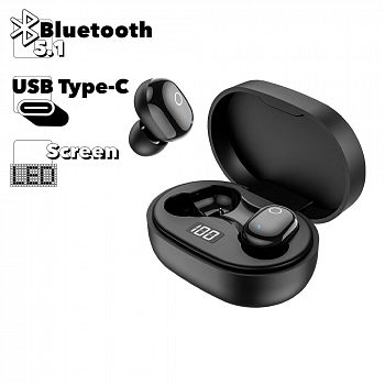 TWS Bluetooth гарнитура Borofone BW06 Manner BT 5.1, вставная, черный