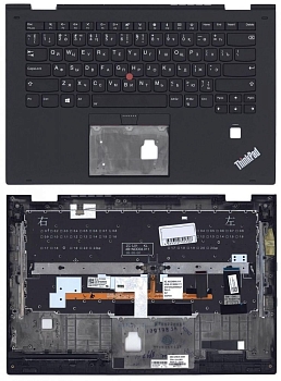 Клавиатура для ноутбука Lenovo ThinkPad Yoga X1 2nd Gen 2017, черная с подсветкой топ-панель
