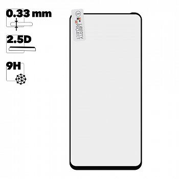 Защитное стекло "LP" для телефона Xiaomi Redmi Note 9 Thin Frame Full Glue с рамкой 0,33 мм 2,5D (черное)