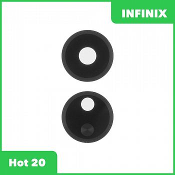 Стекло задней камеры для Infinix Hot 20 (X6826B) (без рамки) (черный)