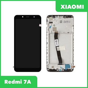 LCD дисплей для Xiaomi Redmi 7A в сборе с тачскрином, в рамке 100% оригинал (черный)