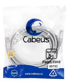 Патч-корд F/UTP Cabeus PC-FTP-RJ45-Cat.5e-3m-LSZH