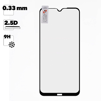 Защитное стекло "LP" для телефона Xiaomi Redmi Note 8 2021 Thin Frame Full Glue Glass 0.33 мм, 2.5D, черное