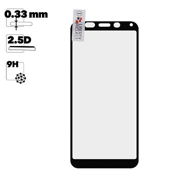 Защитное стекло "LP" для телефона Xiaomi Redmi 7A Thin Frame Full Glue с рамкой 0.33 мм, 2.5D, 9H, черное