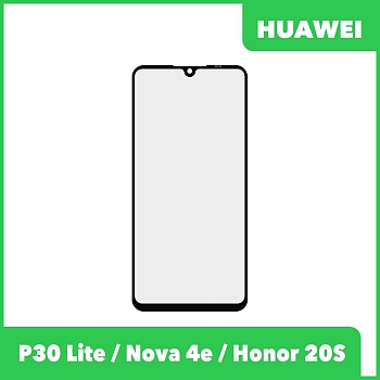 Стекло для переклейки дисплея Huawei P30 Lite, Nova 4E (MAR-LX1M, MAR-AL00), Honor 20S, черный