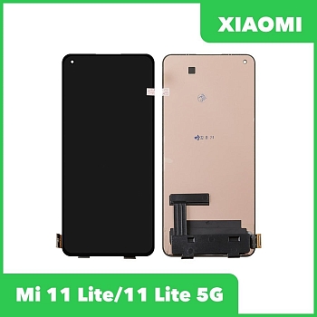 Дисплей для Xiaomi Mi 11 Lite 4G, 11 Lite 5G (M2101K9AG, M2101K9G)+тачскрин (черный) ориг 100% AMOLED