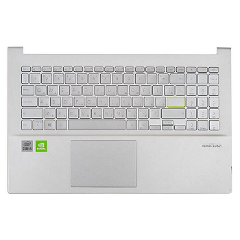 Топкейс для ноутбука Asus X513FP, X513FA, X513EA Серебристый, металл. С тачпадом. С разбора.