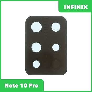 Стекло задней камеры для Infinix Note 10 Pro (X695C) (без рамки) (черный)