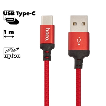 USB кабель Hoco X14 Times Speed Type-C Charging Cable, 1 метр, (черный с красным)