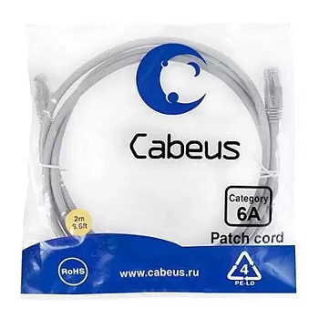 Патч-корд U/UTP Cabeus PC-UTP-RJ45-Cat.6a-2m-LSZH