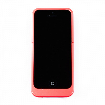 Дополнительный аккумулятор защитная крышка для телефона Apple iPhone 5C" External Battery Case" 2200мАч (розовая)