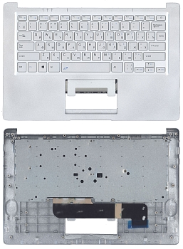 Клавиатура для ноутбука Haier A1400EM, A1410EM топкейс серебристый