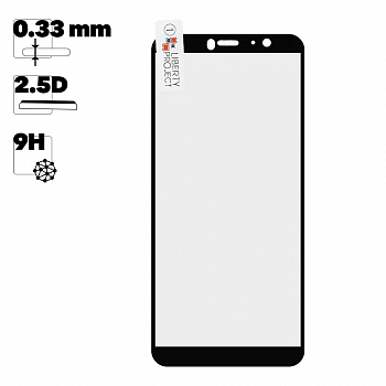 Защитное стекло "LP" для Huawei P Smart Thin Frame Full Glue Glass с рамкой 2,5D 0,33 мм 9H (черное)