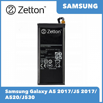 Аккумулятор Zetton для Samsung Galaxy A5 2017, J5 2017, A520, J530 3000 mAh, Li-Ion аналог EB-BA520ABE