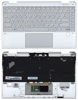 Клавиатура для ноутбука HP Spectre X360 13-AW, TPN-Q225 топкейс серебристый