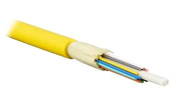 ВО кабель внутренний, Distribution, LSZH, 12 волокон,  SM, OS2, желтый, LAN-OFC-DI12-S2-LS