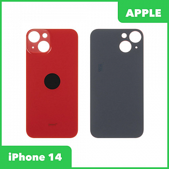 Задняя крышка для iPhone 14 с логотипом (красный)