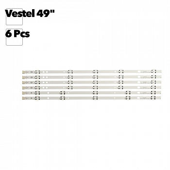 Светодиодная подсветка для телевизоров 49" Vestel 490DRT VNB A/B -TYPE REV08 (комплект 6 шт)