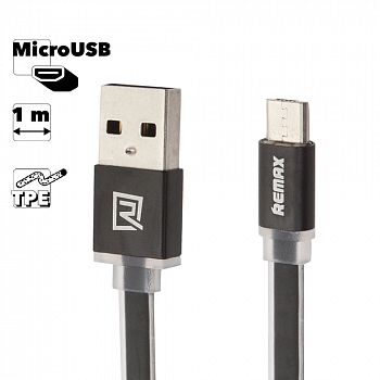 USB кабель REMAX RE-005m Quick MicroUSB, 1м, TPE (черный)