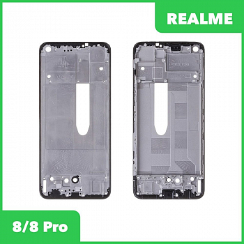 Рамка дисплея Realme 8, 8 Pro (черная)