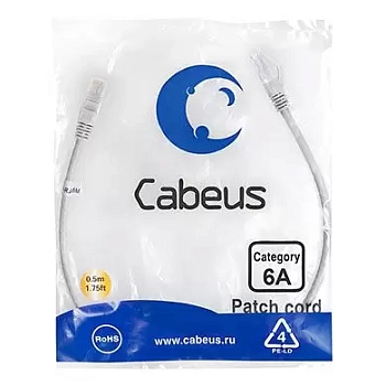 Патч-корд U/UTP Cabeus PC-UTP-RJ45-Cat.6a-0.5m-LSZH