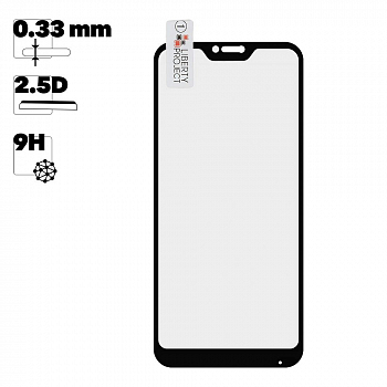 Защитное стекло "LP" для Xiaomi Mi A2 Lite Thin Frame Full Glue с рамкой 0,33 мм 2,5D 9H (черное)