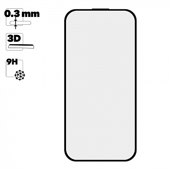 Защитное стекло REMAX GL-27 Medicine на дисплей для телефона Apple iPhone 15 черная рамка 0.3мм