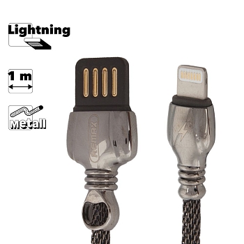 USB кабель REMAX RC-063i King Lightning 8-pin, 1м, металл (черный)