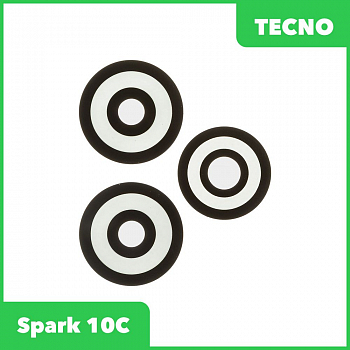Стекло задней камеры для Tecno Spark 10C (KI5k) (без рамки) (черный)